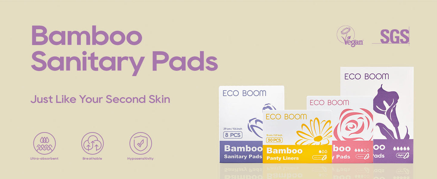 Bamboo Viscose Sanitary Pads with Wings 100% Natural Sanitary Pads Chlorine and Fragrance Free Heavy Absorbency Sanitary Napkins for Women 8 Count - Premium Sanitary Napkins from Concordia Style Boutique - Just $14.30! Shop now at Concordia Style Boutique