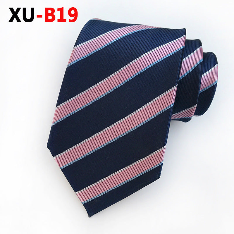Tie Men's Polyester Jacquard Stripe Foreign Trade Supply Factory in Stock