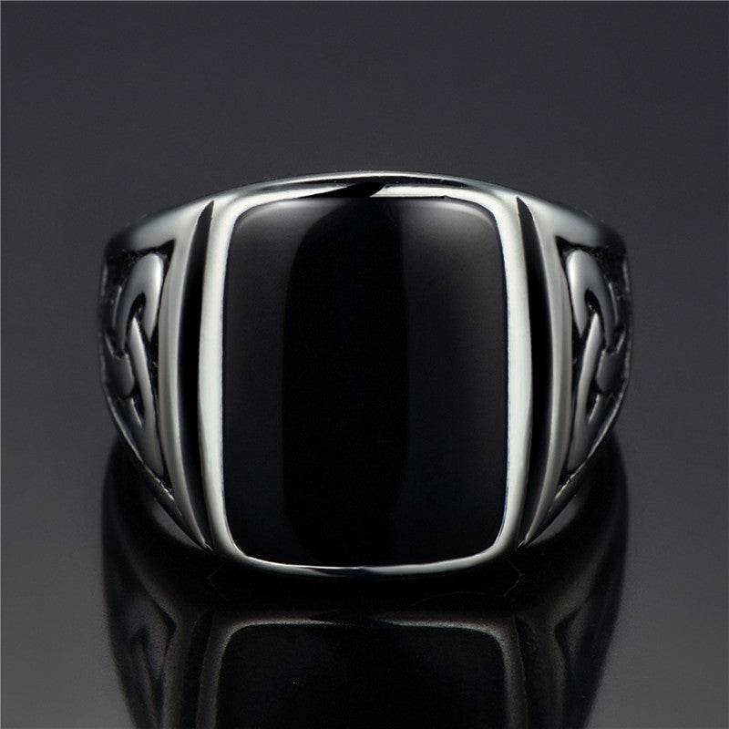 Punk Titanium Steel Ring for Men Jewelry Valknut Signet Ring Odin Symbol Norse Viking Biker Finger Ring Trendy Male Jewelry Gift - Concordia Style Boutique