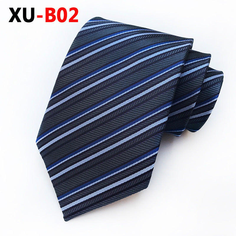 Tie Men's Polyester Jacquard Stripe Foreign Trade Supply Factory in Stock