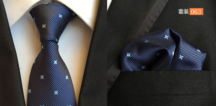 SOURCE Factory in Stock Supply Polyester Large Waist Flower Suit Tie Men's Pocket Square Suit