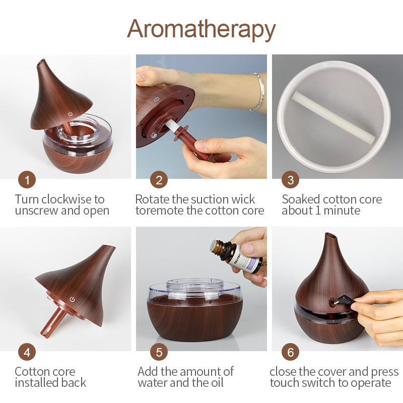 KBAYBO 300ml USB Electric Aroma air diffuser wood grain Ultrasonic air humidifier - Premium from Concordia Style Boutique - Just $22.51! Shop now at Concordia Style Boutique