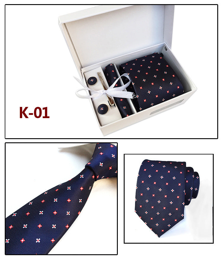 Factory Men's Tie Spot Gift Box 6 Pieces Set Team Necktie Business Formal Wear Tie