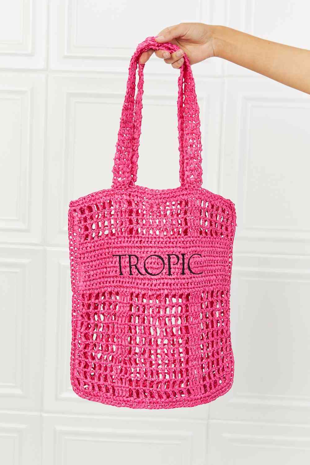 Fame Tropic Babe Staw Tote Bag - Premium Bags from Trendsi - Just $37.70! Shop now at Concordia Style Boutique