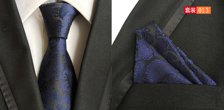 SOURCE Factory in Stock Supply Polyester Large Waist Flower Suit Tie Men's Pocket Square Suit