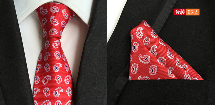 SOURCE Factory in Stock Supply Polyester Large Waist Flower Suit Tie Men's Pocket Square Suit