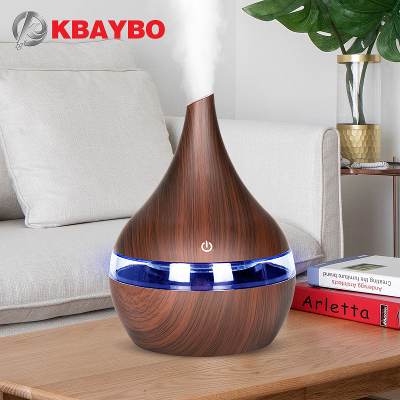 KBAYBO 300ml USB Electric Aroma air diffuser wood grain Ultrasonic air humidifier - Premium from Concordia Style Boutique - Just $22.51! Shop now at Concordia Style Boutique