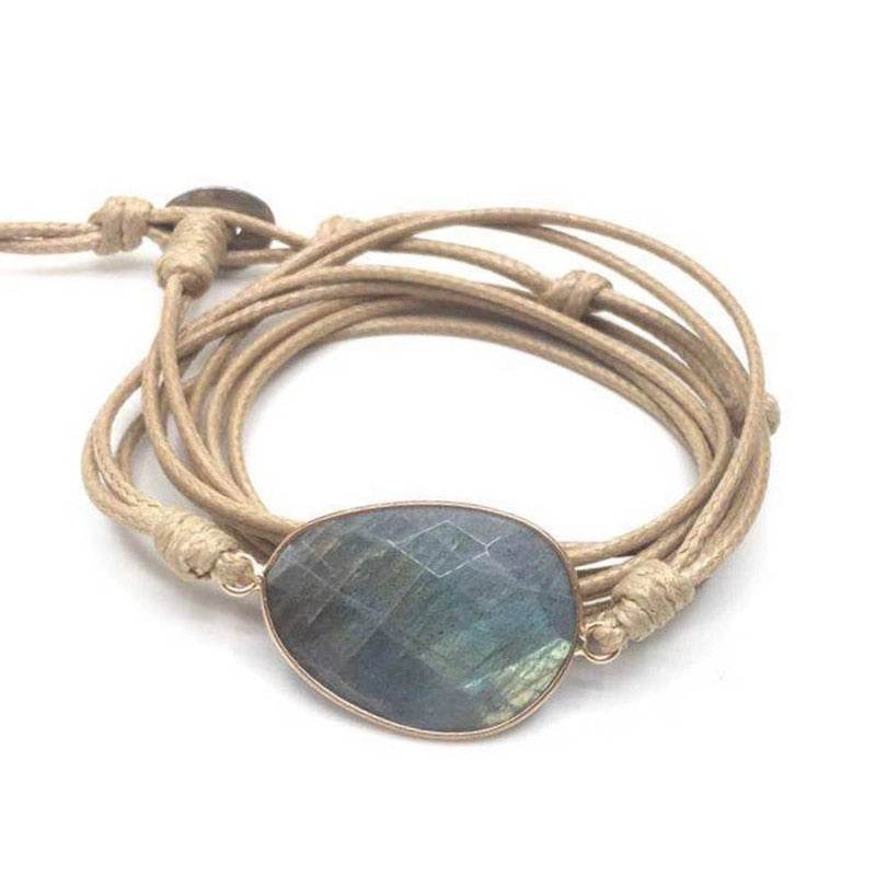 Rope Wrap Bracelet Natural Stones - Concordia Style Boutique