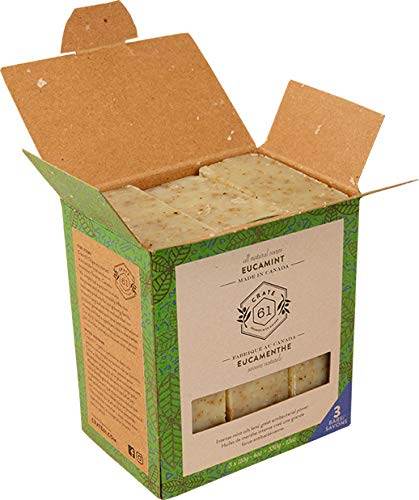 Crate 61, Handmade Vegan Natural Bar Soap - Cold Pressed For Face And Body, With Premium Essential Oils, Eucalyptus & Peppermint For Men And Women 3 Pack (Eucamint) - Concordia Style Boutique