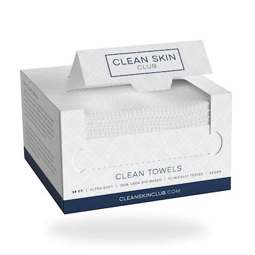 Clean Skin Club Clean Towels | Worlds 1ST Biodegradable Face Towel | Disposable Makeup Removing Wipes | Dermatology Tested & Approved | Vegan & Cruelty Free | Super Soft For Sensitive Skin - Concordia Style Boutique