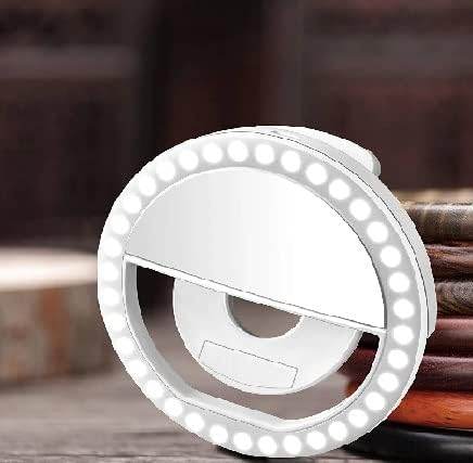 Affordable and Easy to use Selfie Light for iPhone & Android, Portable Clip-on Ring Rechargeable LED iPad Photography Live Camera Video Girls Makeup (White, Blue, Pink) (Blue) - Concordia Style Boutique