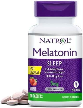 Natrol Melatonin 5mg, Strawberry-Flavored Dietary Supplement for Restful Sleep, 150 Fast-Dissolve Tablets, 150 Day Supply - Concordia Style Boutique