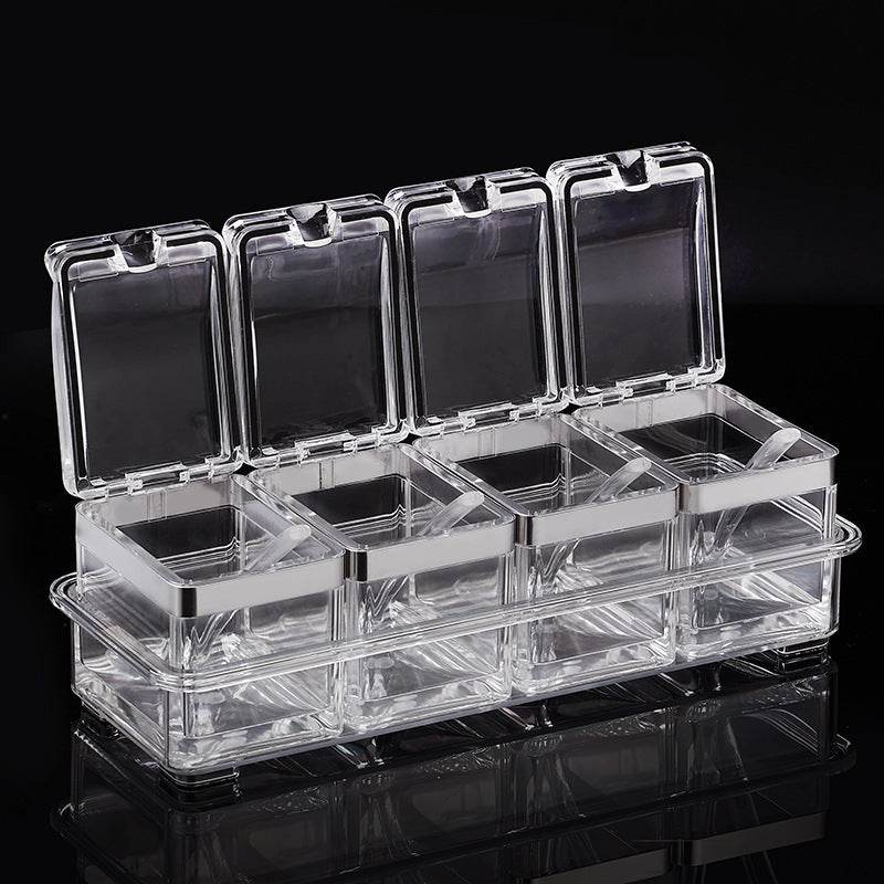European acrylic seasoning box Stainless steel sealing ring transparent environmental condiment box suit kitchen supplies - Concordia Style Boutique