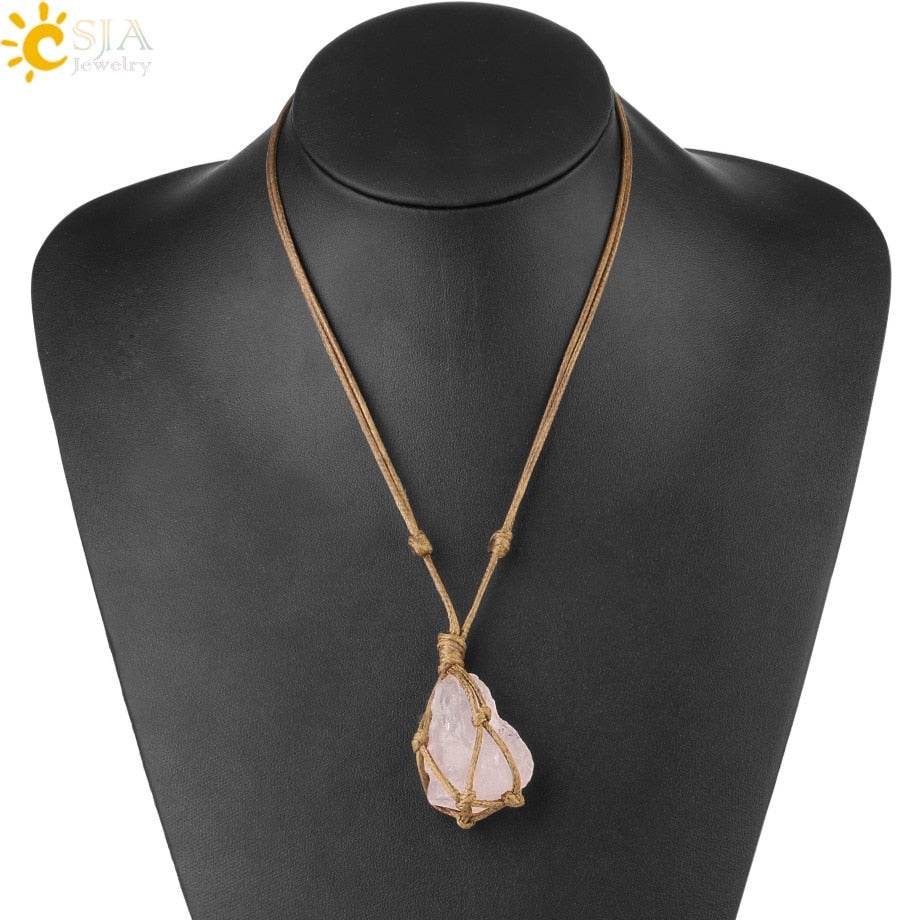 Natural Stone Rope Wrap Necklace - Concordia Style Boutique