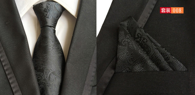 SOURCE Factory in Stock Supply Polyester Large Waist Flower Suit Tie Men's Pocket Square Suit