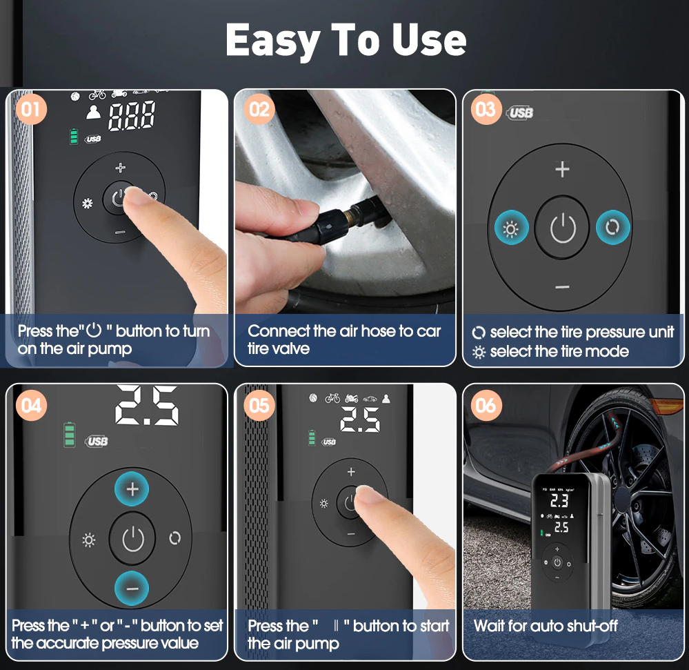 Portable Electric Tire Inflator - Premium from Concordia Style Boutique - Just $63.71! Shop now at Concordia Style Boutique