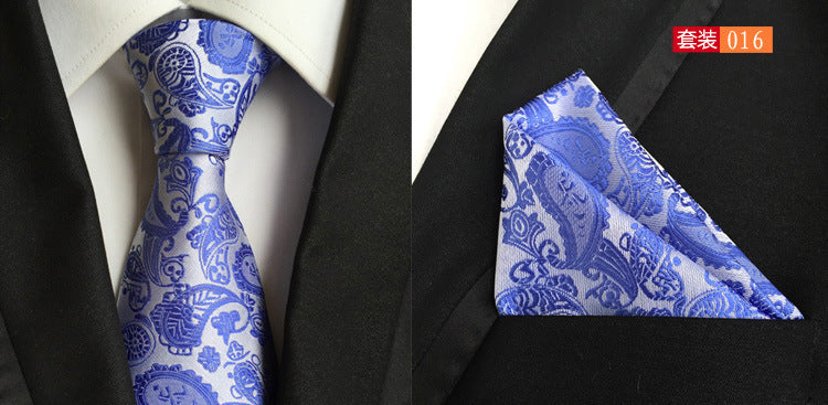SOURCE Factory in Stock Supply Polyester Large Waist Flower Suit Tie Men's Pocket Square Suit