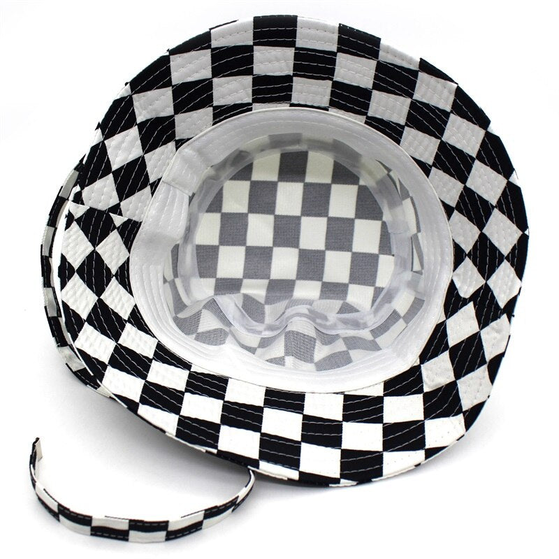 Minhui 2018 New Black White Plaid Bucket Hats for Men Flat Fishing Cap Women Hip Hop Caps Hat - Premium from Concordia Style Boutique - Just $14.26! Shop now at Concordia Style Boutique