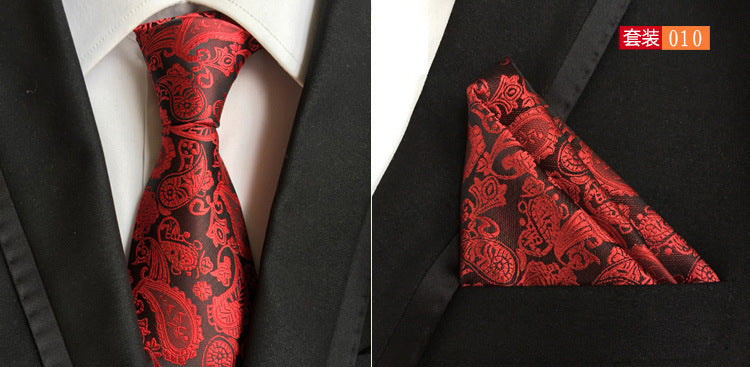 SOURCE Factory in Stock Supply Polyester Large Waist Flower Suit Tie Men's Pocket Square Suit