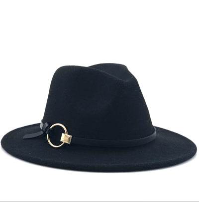 Wool Fedora Hat Hawkins Felt Cap Wide Brim Ladies Trilby Chapeu Feminino Hat Women Men Jazz Church Godfather Sombrero Caps - Concordia Style Boutique