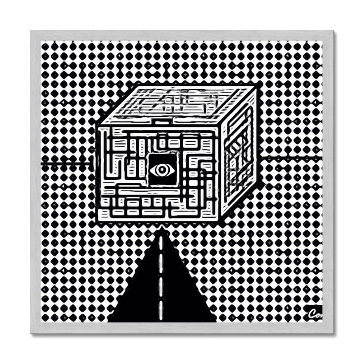 The Cube Antique Framed Print