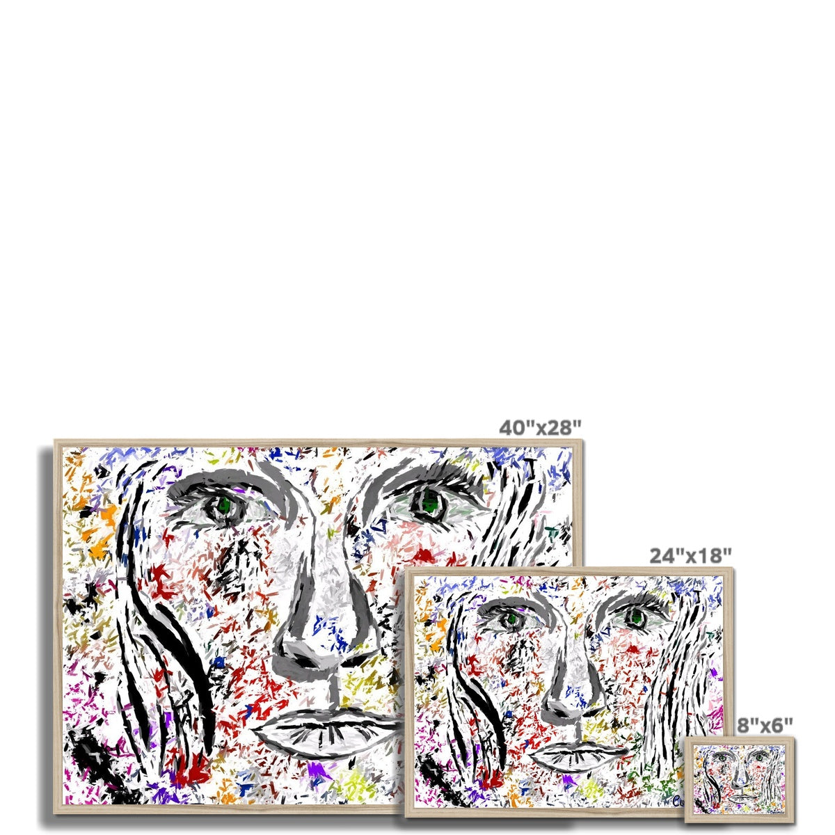 Woman in Color Framed Print