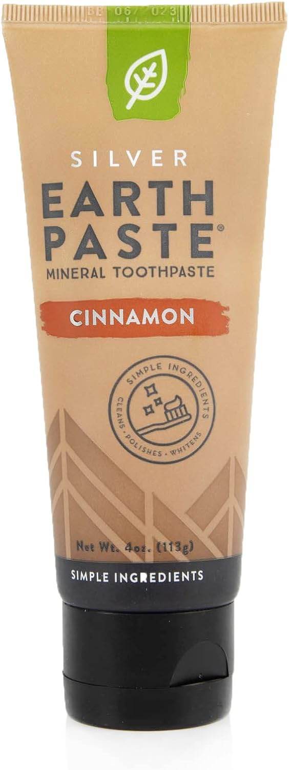 Redmond Earthpaste with Silver - Natural Non-Fluoride Toothpaste, 4 Ounce Tube (Peppermint) - Concordia Style Boutique