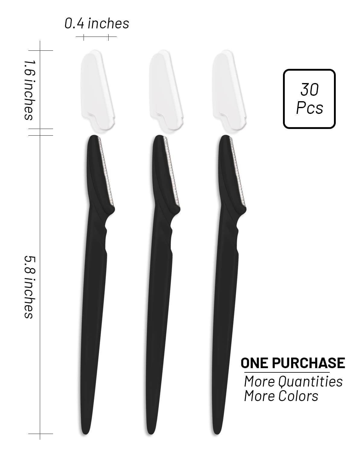 Eyebrow Razor for Women, 30 Pcs Dermaplane Razor for Women Face, Multipurpose Black Face Razors for Women and Men by MoHern - Concordia Style Boutique