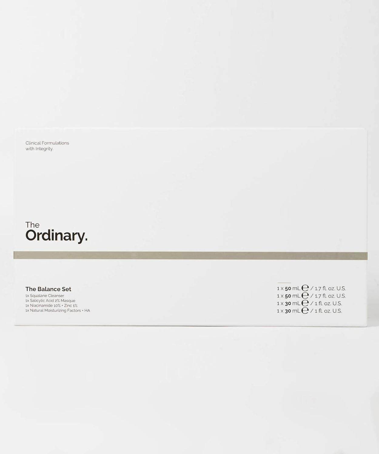 The Ordinary Balance Set (4 Pcs: Squalance Cleanser + Salicylic Acid 2% Masque + Niacinamide 10% + Zinc 1% + Natural Moisturizing Factors + HA) - Concordia Style Boutique
