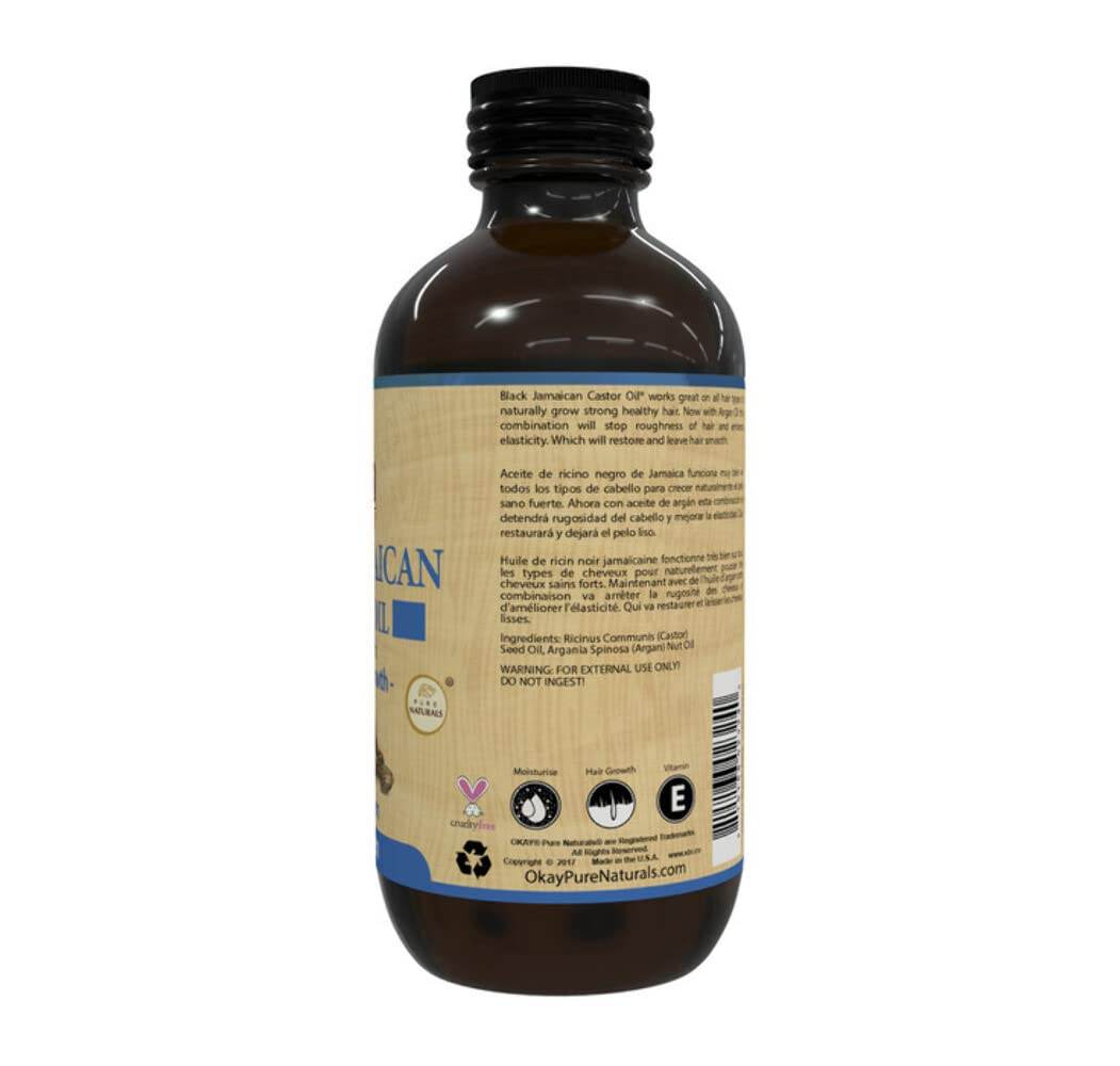 Jamaican Castor Oil Original Dark|Argan|Restores Hair&Skin|Helps Naturally Grow Strong Healthy Hair,Enhances Elasticity,Stimulates Hair Follicles| Silicone,Paraben Free|Made in USA 4 oz, OKAY--BJODAR4 - Concordia Style Boutique