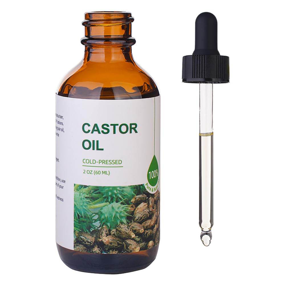 Castor Oil Organic Cold Pressed Unrefined(2oz),100% Pure Natural Jamaican Black Castor Oil for Hair Growth, eyelashes and eyebrows,Skin Moisturizer & Hair Treatment Starter Kit - Concordia Style Boutique