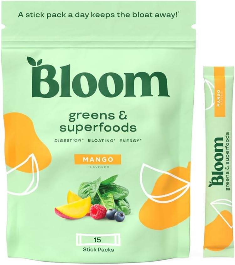 Bloom Nutrition Super Greens Powder Smoothie & Juice Mix - Probiotics for Digestive Health & Bloating Relief for Women, Digestive Enzymes with Superfoods Spirulina & Chlorella for Gut Health (Mango) - Concordia Style Boutique