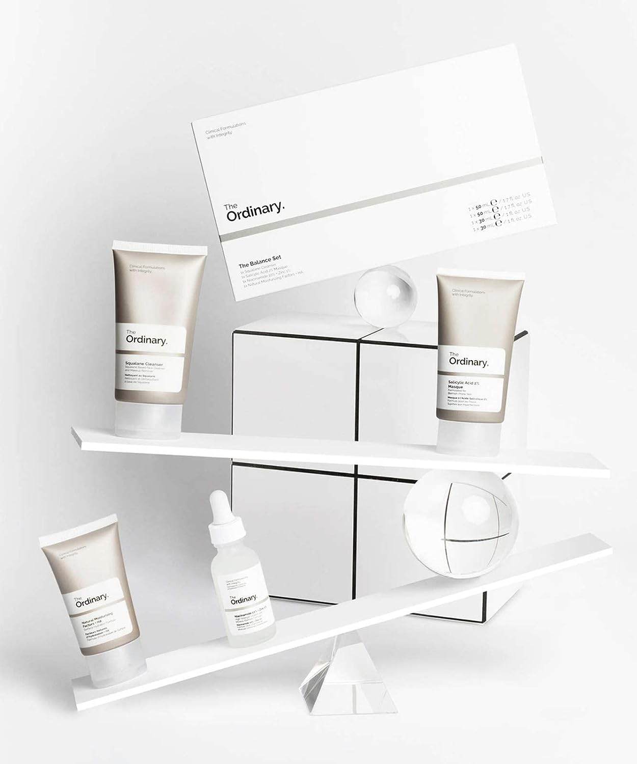 The Ordinary Balance Set (4 Pcs: Squalance Cleanser + Salicylic Acid 2% Masque + Niacinamide 10% + Zinc 1% + Natural Moisturizing Factors + HA) - Concordia Style Boutique