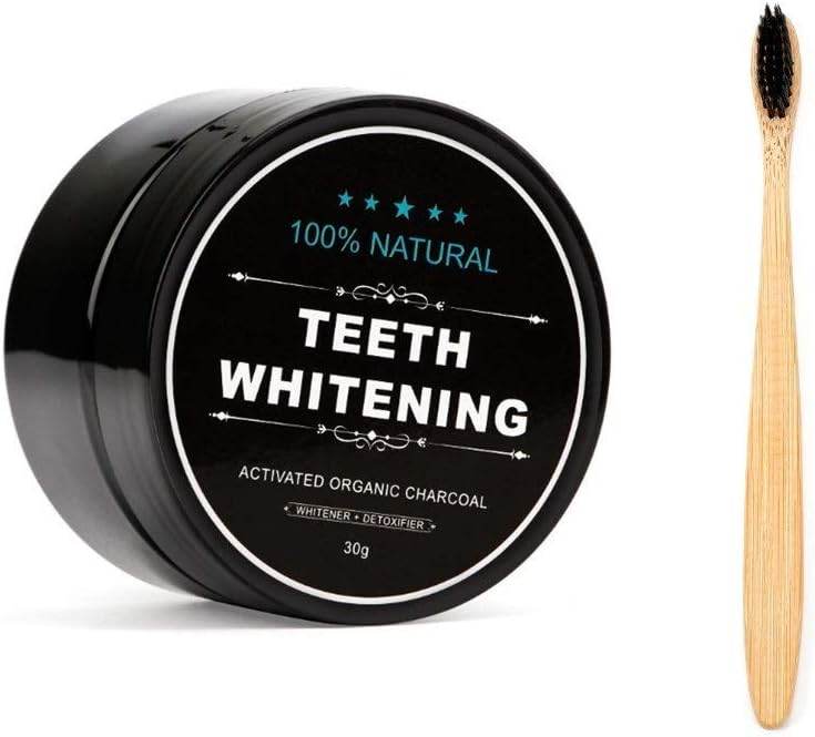 Teeth Whitening Charcoal Powder + Bamboo Brush Oral Care Set, WUBLSYAN Natural Activated Charcoal Teeth Whitener Powder, No Hurt on Enamel or Gum - Concordia Style Boutique