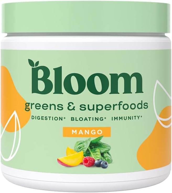 Bloom Nutrition Super Greens Powder Smoothie & Juice Mix - Probiotics for Digestive Health & Bloating Relief for Women, Digestive Enzymes with Superfoods Spirulina & Chlorella for Gut Health (Mango) - Concordia Style Boutique