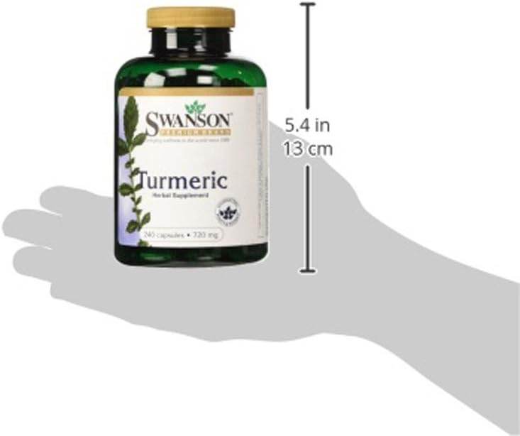 Turmeric Antioxidant, Joint Health, Cardiovascular, Liver Detox, Mood and Memory Support Supplement Curcuma Longa (Rhizome) 720 mg, 240 Capsules, 120 Servings, 1.44 Grams per Serving - Concordia Style Boutique