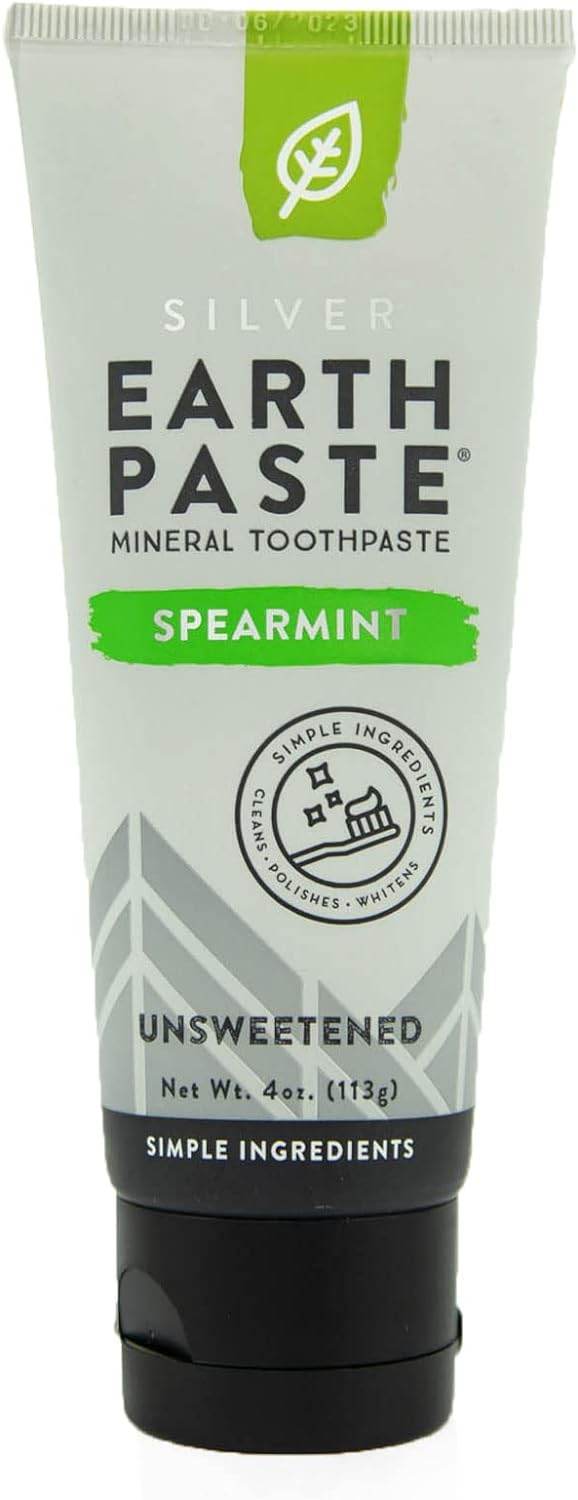 Redmond Earthpaste with Silver - Natural Non-Fluoride Toothpaste, 4 Ounce Tube (Peppermint) - Concordia Style Boutique