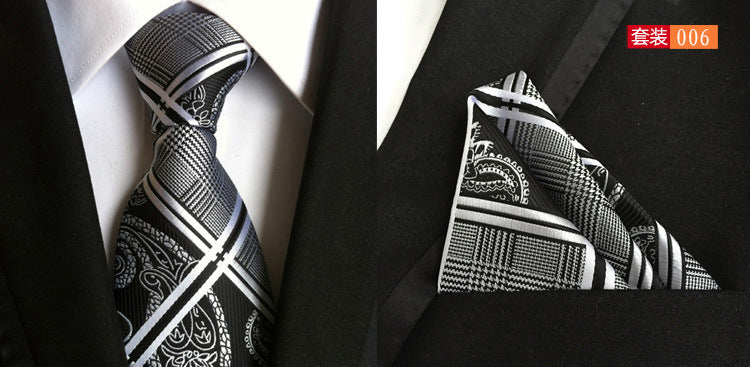 SOURCE Factory in Stock Supply Polyester Large Waist Flower Suit Tie Men's Pocket Square Suit