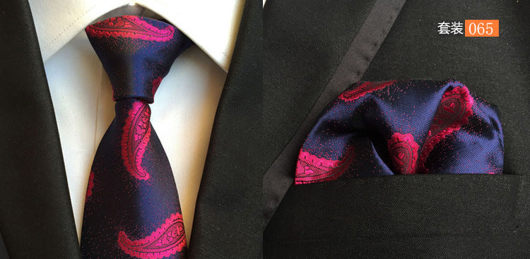 SOURCE Factory in Stock Supply Polyester Large Waist Flower Suit Tie Men's Pocket Square Suit