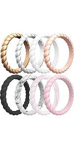 ThunderFit Silicone Wedding Rings for Men, Breathable Step Edge 2 Layer - 10 mm Width - 2.3 mm Thick - Concordia Style Boutique