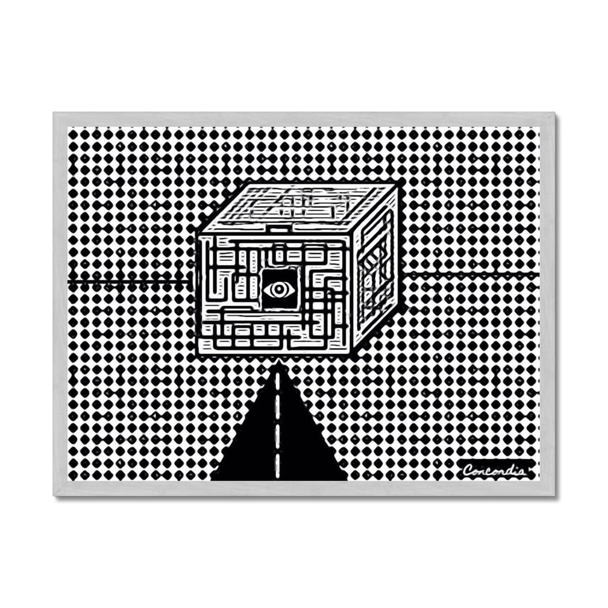 The Cube Antique Framed Print
