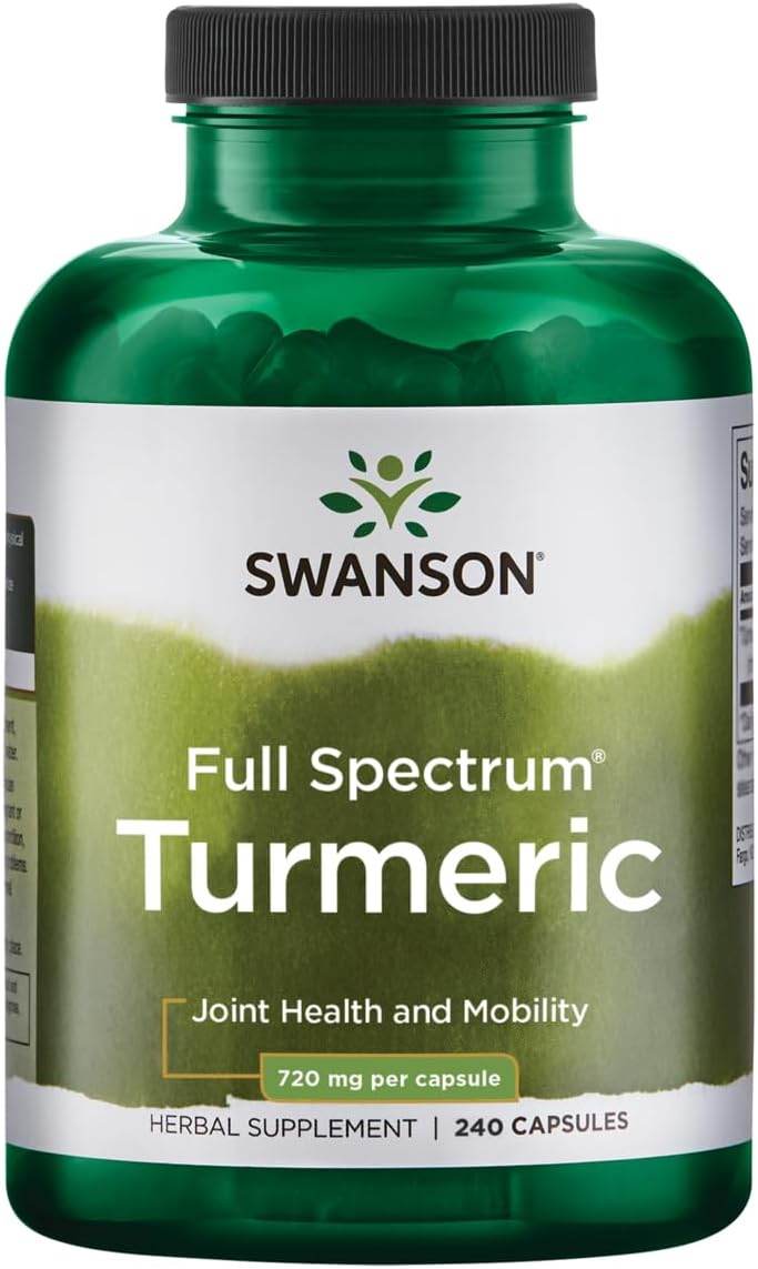 Turmeric Antioxidant, Joint Health, Cardiovascular, Liver Detox, Mood and Memory Support Supplement Curcuma Longa (Rhizome) 720 mg, 240 Capsules, 120 Servings, 1.44 Grams per Serving - Concordia Style Boutique