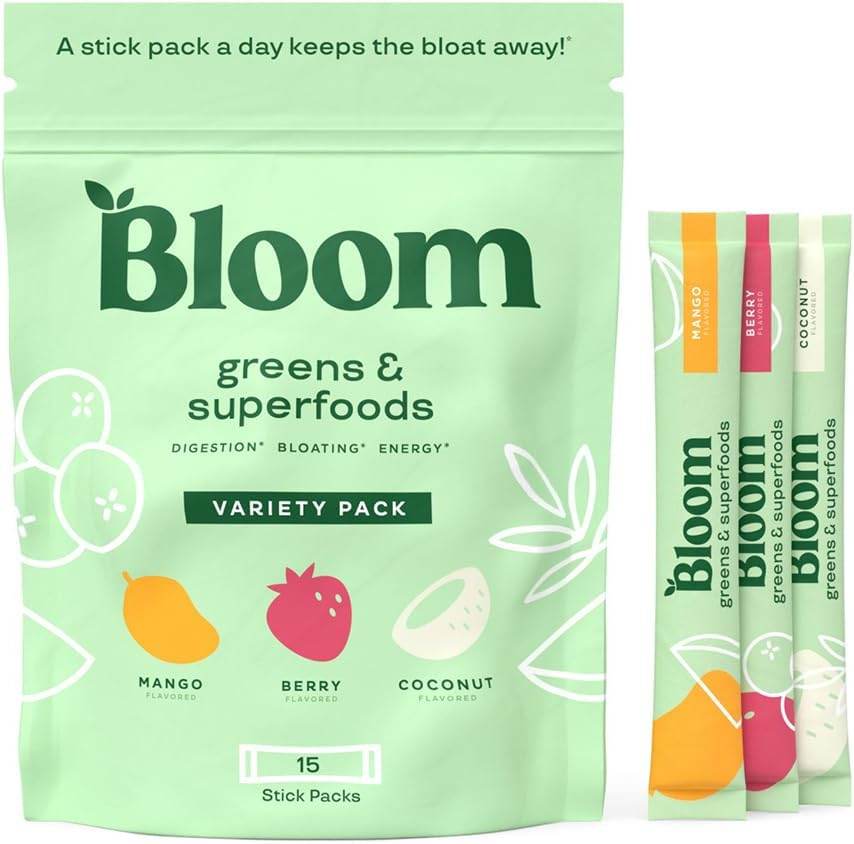 Bloom Nutrition Super Greens Powder Smoothie & Juice Mix - Probiotics for Digestive Health & Bloating Relief for Women, Digestive Enzymes with Superfoods Spirulina & Chlorella for Gut Health (Mango) - Concordia Style Boutique