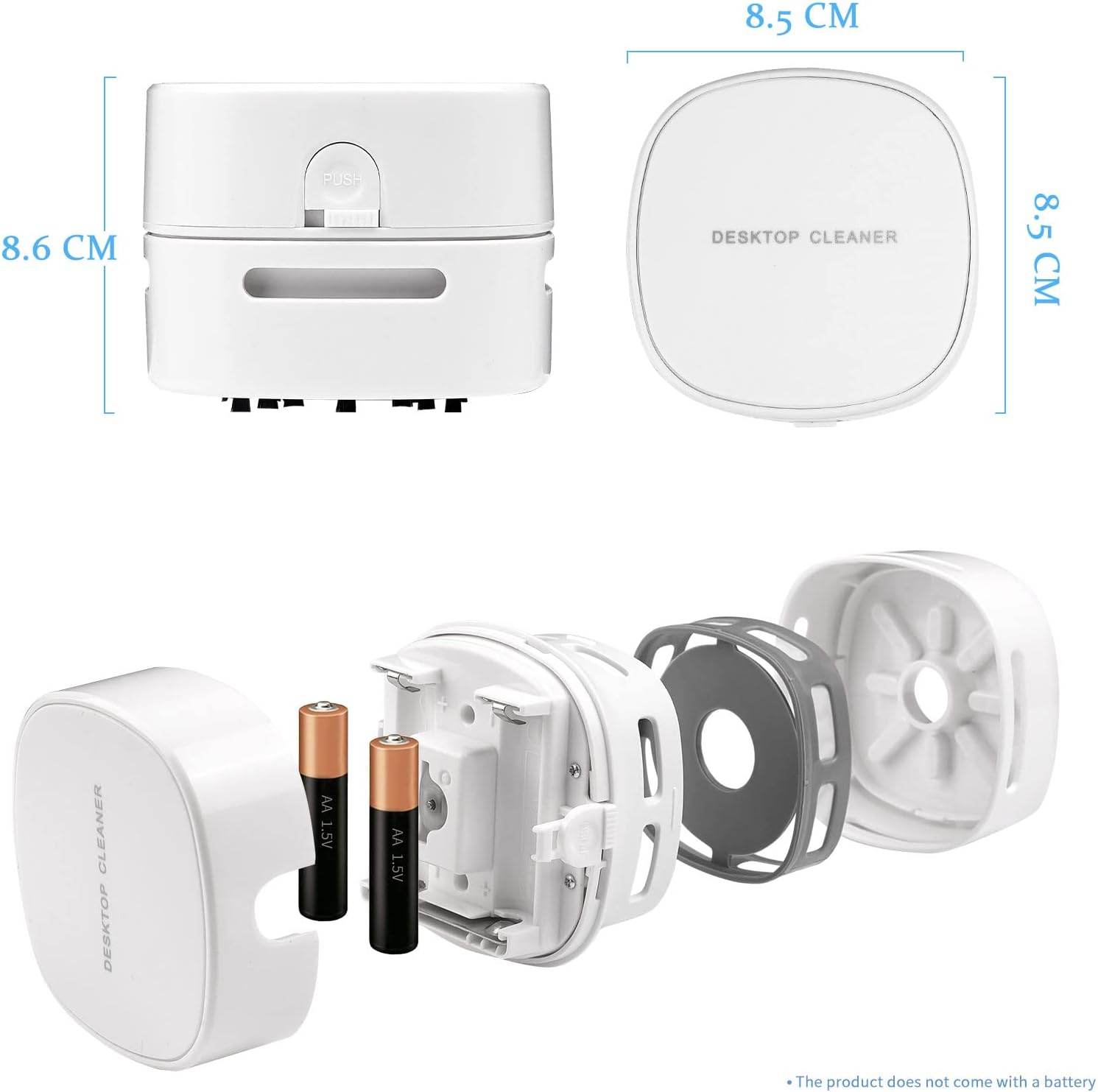 Portable Mini Vacuum Cleaner-Desktop Vacuum Cleaner-Crumb Vacuum/Desk Vacuum Cleaner Mini Handheld Table dust Sweeper 360º Rotatable Design for Keyboard/Can Suck up Crumbs(White) - Concordia Style Boutique
