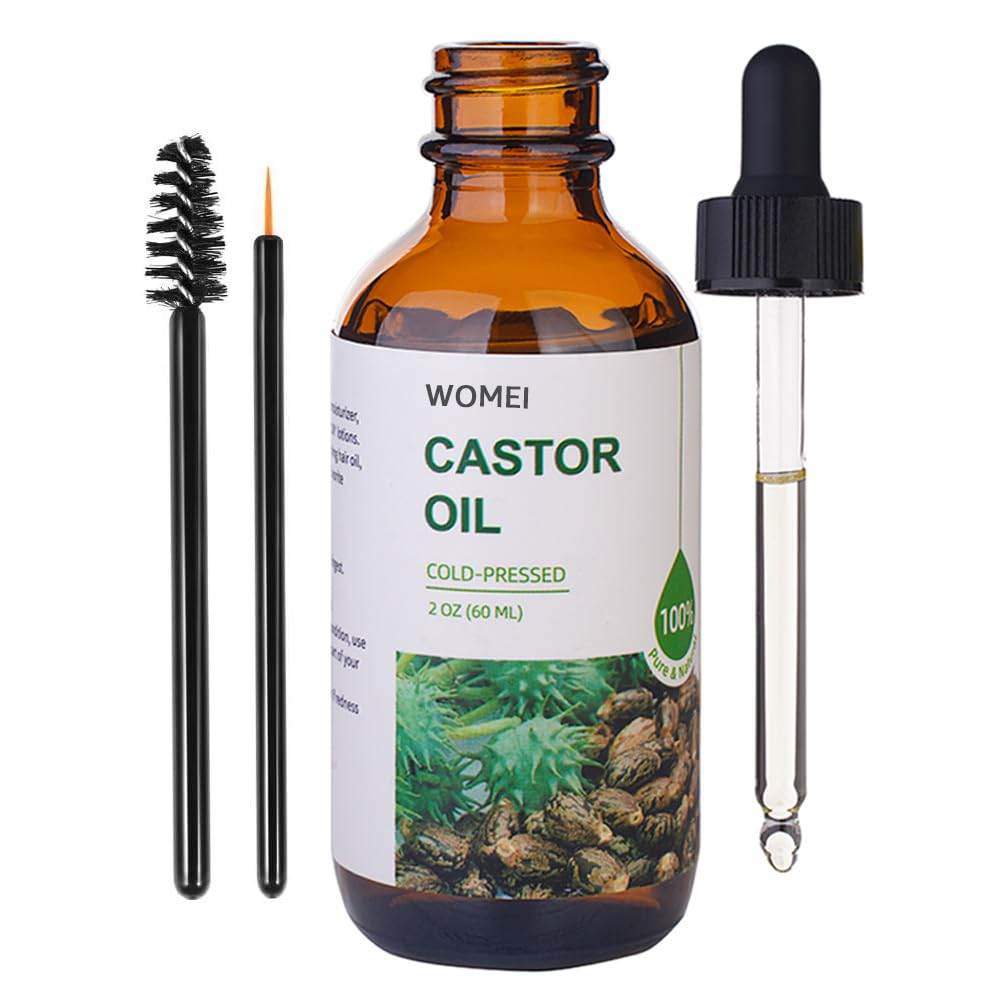 Castor Oil Organic Cold Pressed Unrefined(2oz),100% Pure Natural Jamaican Black Castor Oil for Hair Growth, eyelashes and eyebrows,Skin Moisturizer & Hair Treatment Starter Kit - Concordia Style Boutique