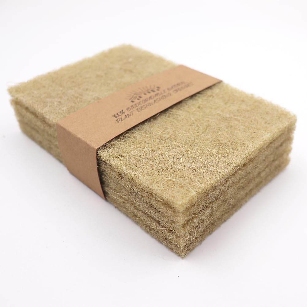 Natural Scouring Pads 10 Pack- Dish Scrubber Non-Scratch Sisal Cleaning Scrub Pads, Eco-Friendly Glass Coconut Fiber Kitchen Scrubbers for Pans and Pots, Compostable, Biodegradable (10 Pack) - Concordia Style Boutique
