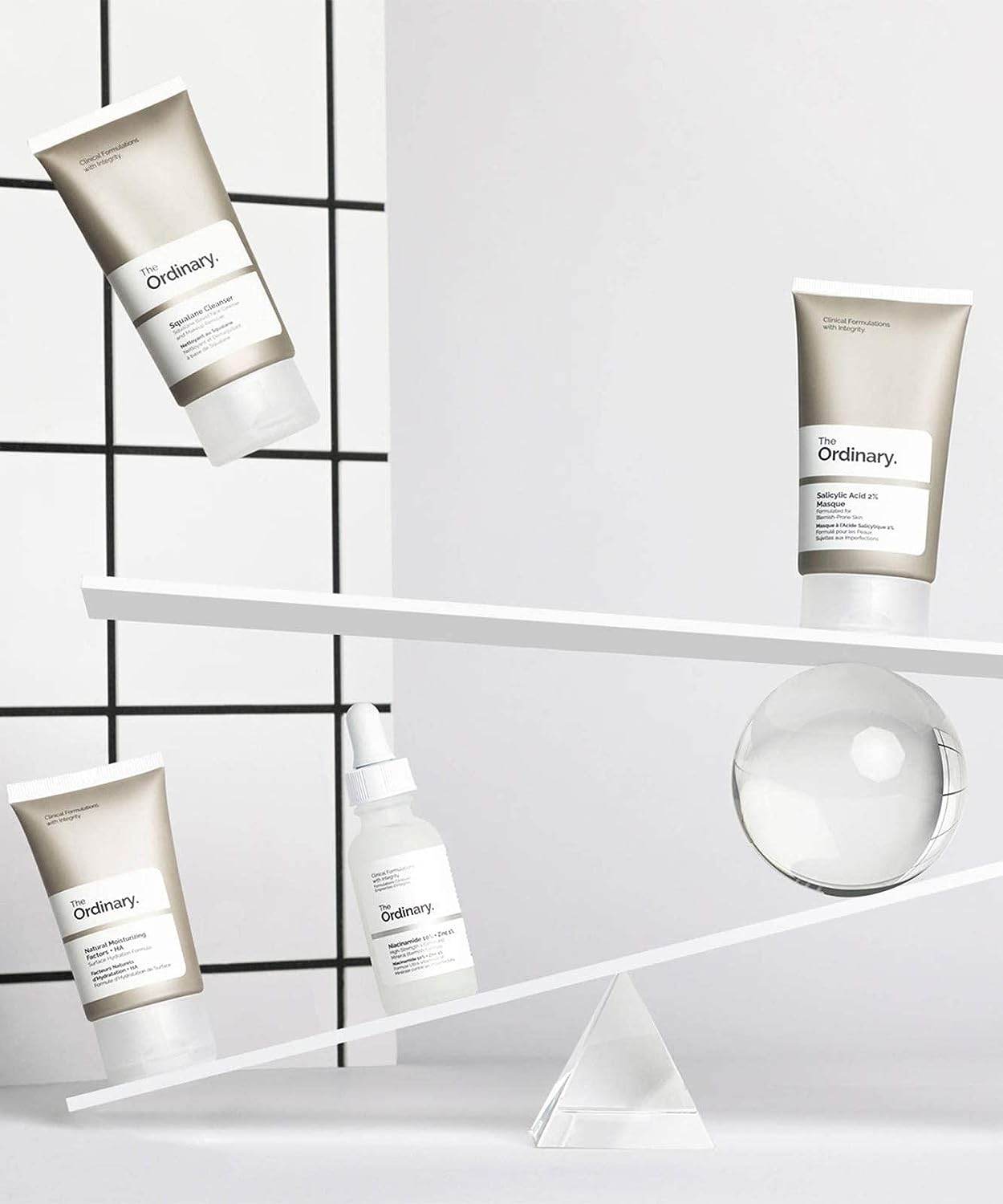 The Ordinary Balance Set (4 Pcs: Squalance Cleanser + Salicylic Acid 2% Masque + Niacinamide 10% + Zinc 1% + Natural Moisturizing Factors + HA) - Concordia Style Boutique