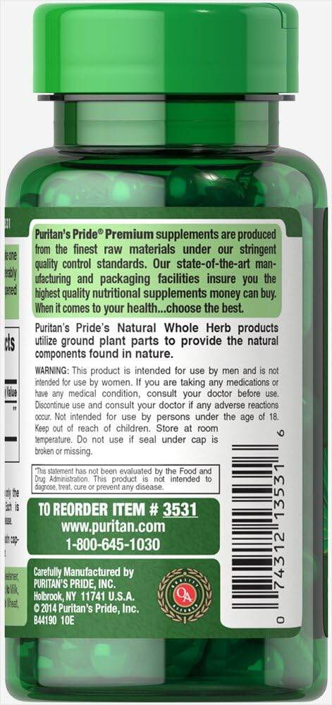 Puritan's Pride Saw Palmetto 450 Mg, Supports Prostate and Urinary Health, 100 Count - Concordia Style Boutique