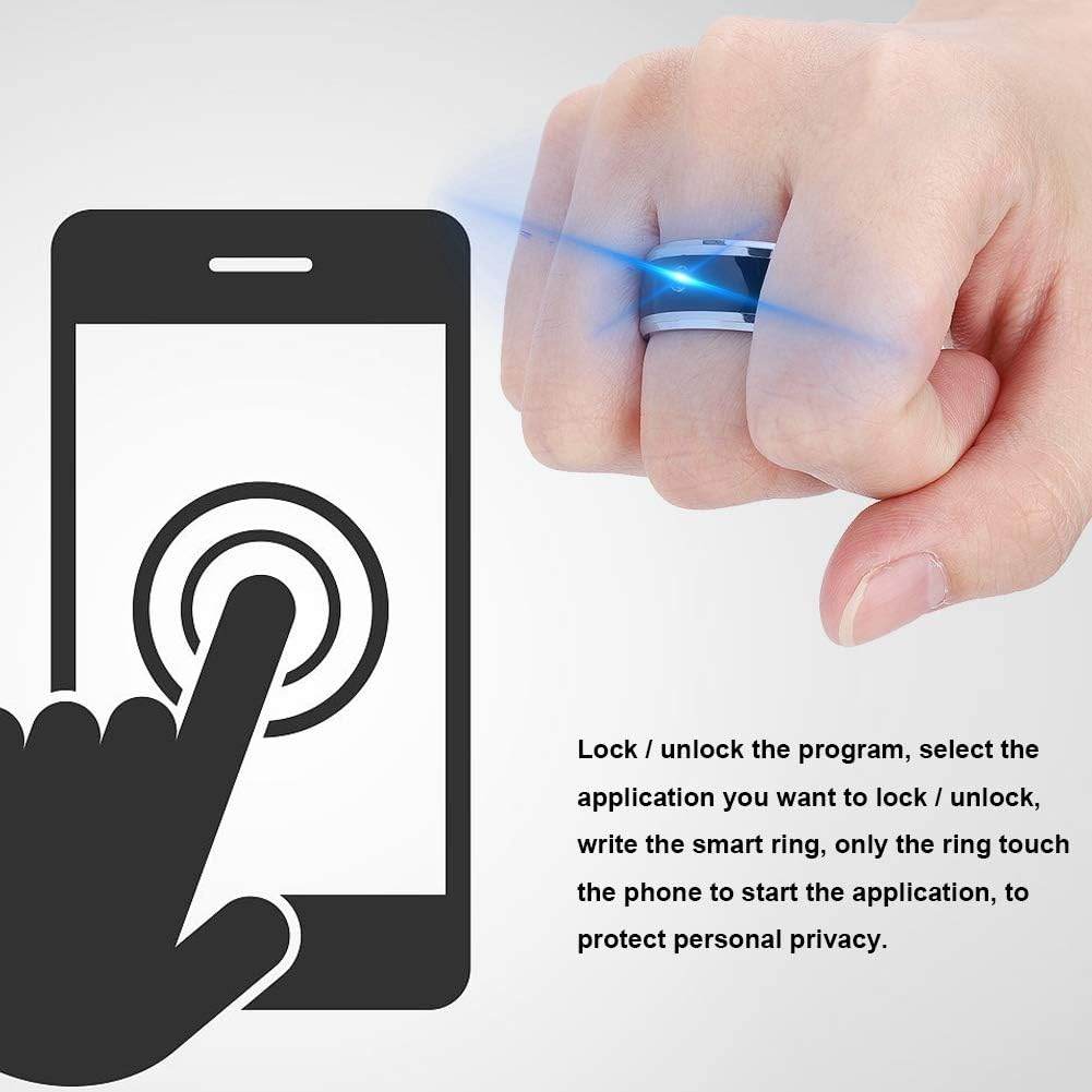 NFC Smart Ring, Smart Ring, Waterproof Universal for Mobile Phone (size 9) - Concordia Style Boutique