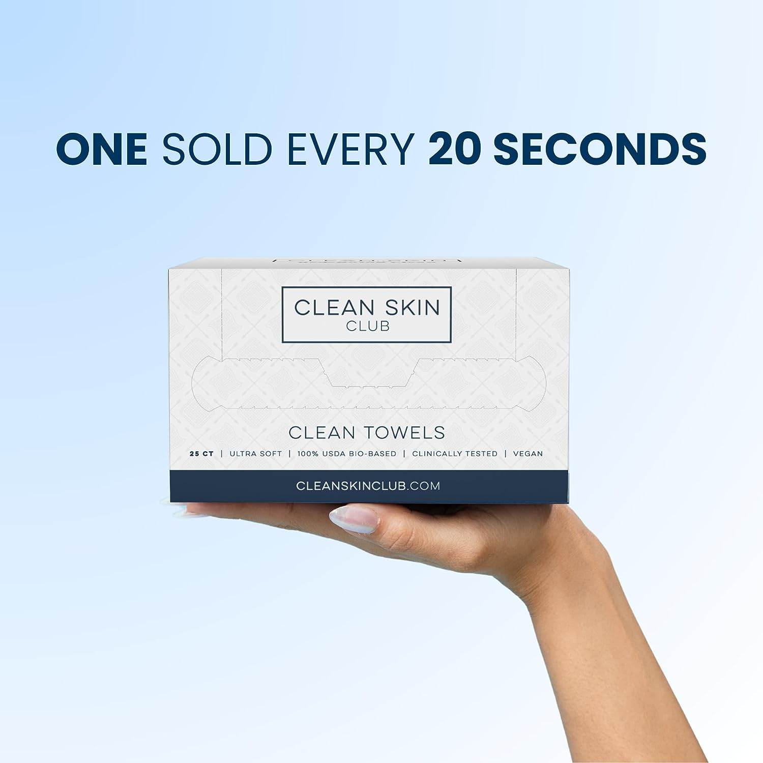 Clean Skin Club Clean Towels | Worlds 1ST Biodegradable Face Towel | Disposable Makeup Removing Wipes | Dermatology Tested & Approved | Vegan & Cruelty Free | Super Soft For Sensitive Skin - Concordia Style Boutique